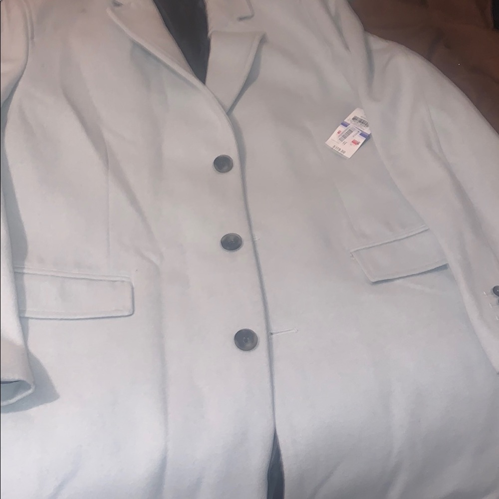 INC sand blue long trench coat size XL